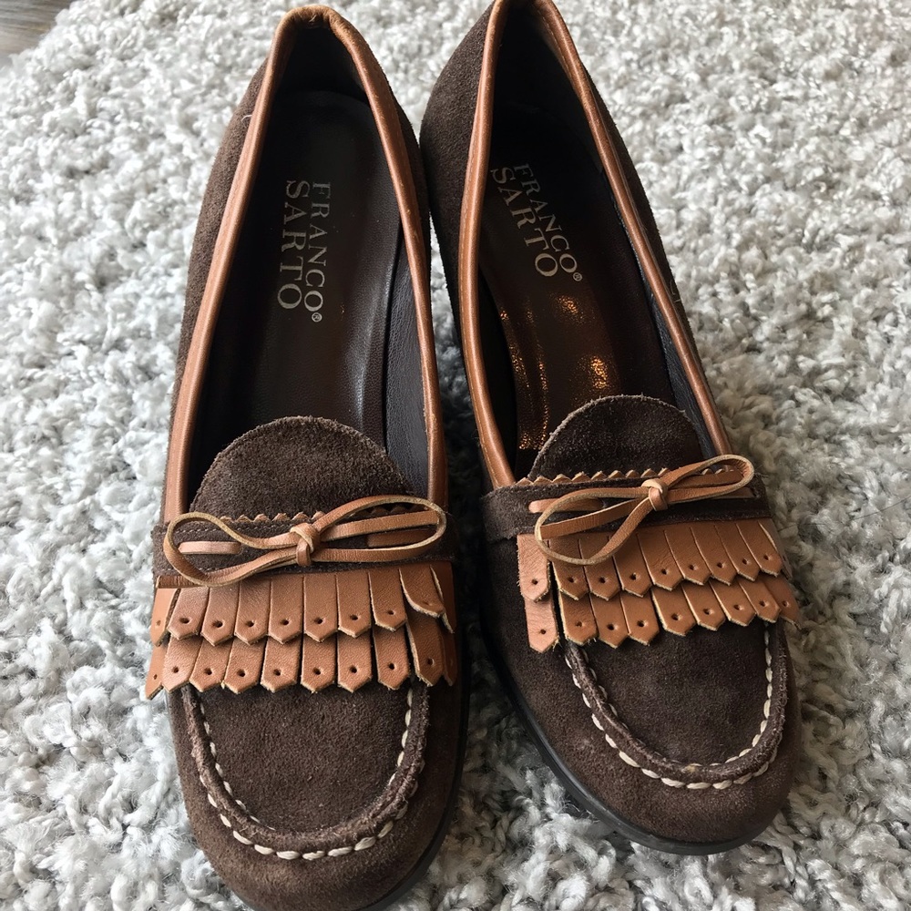Franco Sarto suede leather moccasins shoes 5.5